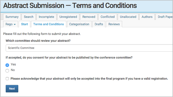 Abstract terms and conditions
