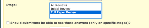 Review Stages criteria