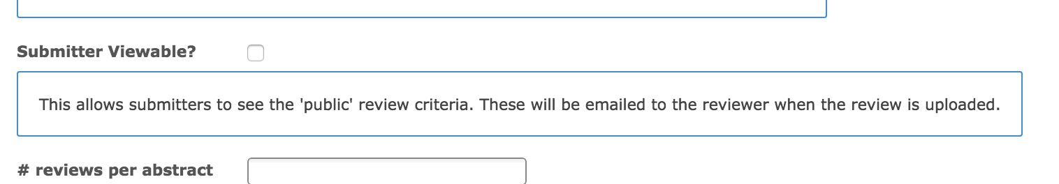 Submitter Viewable Reviews