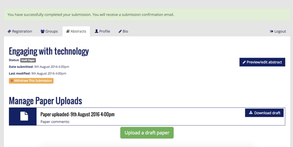 manage your abstract submission