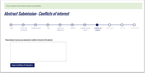 Abstract submission conflict of interest