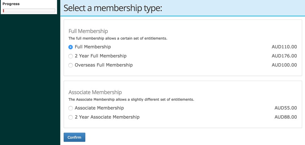 Add membership category